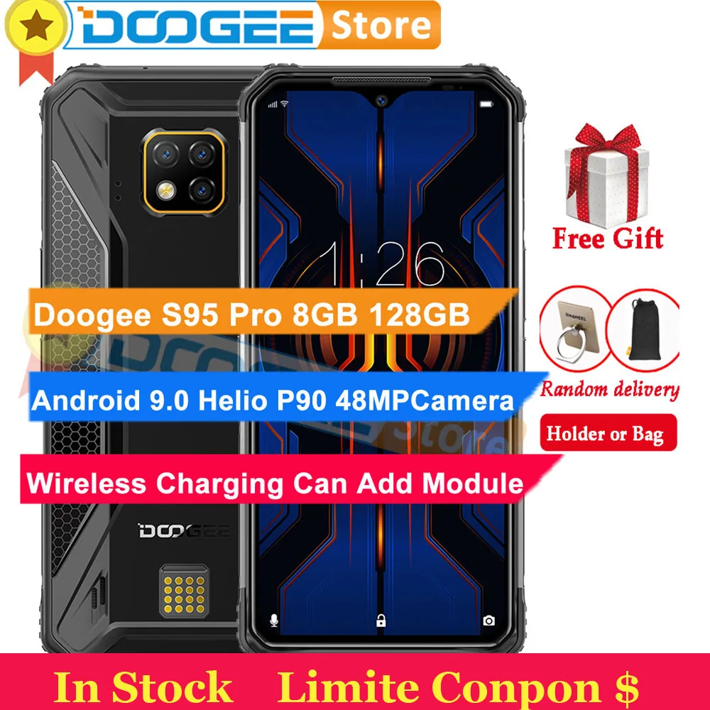 Смартфон Doogee S95 Pro 8 + 128/256 ГБ Android 9 0 Helio P90 5150 мА ч 48 16 Мп NFC OTG 4G | Мобильные телефоны и