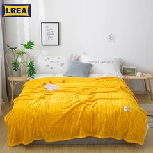 LREA зима плед полярная ткань покрывало одеяла жёлтое одеяло для кроватей и Диванный домашний декор флисовый поднос Удобная кожа