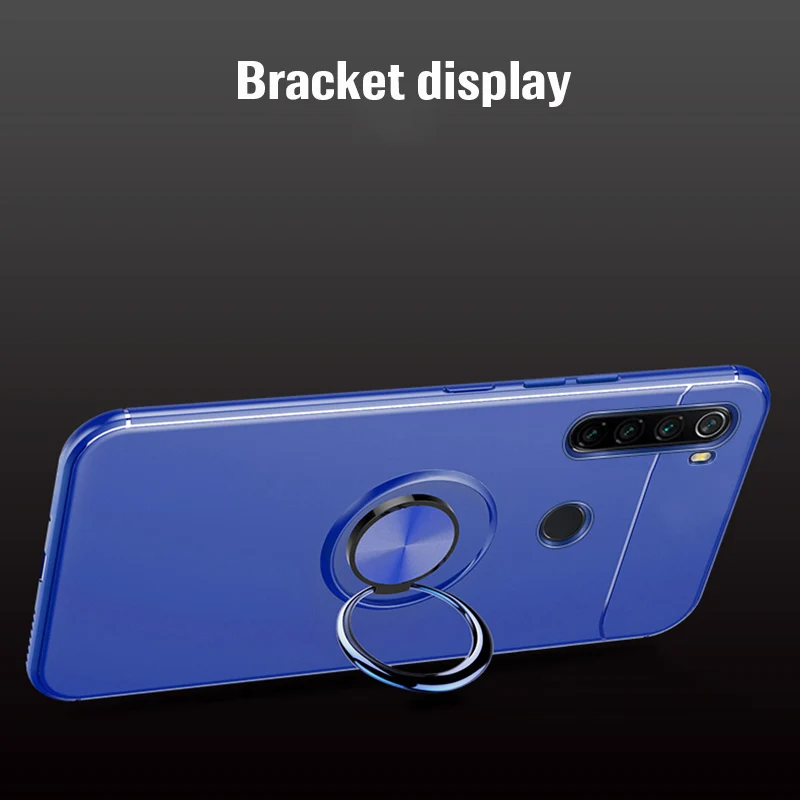 Чехол для телефона с кольцевым кронштейном Xiaomi Redmi Note 8 Pro мягкий силиконовый