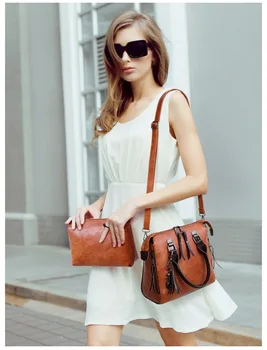 

2020 WOMEN'S Fashion Handbag Retro Simple Different Size Bags Hand Crossbody Bag Pieces of Sets