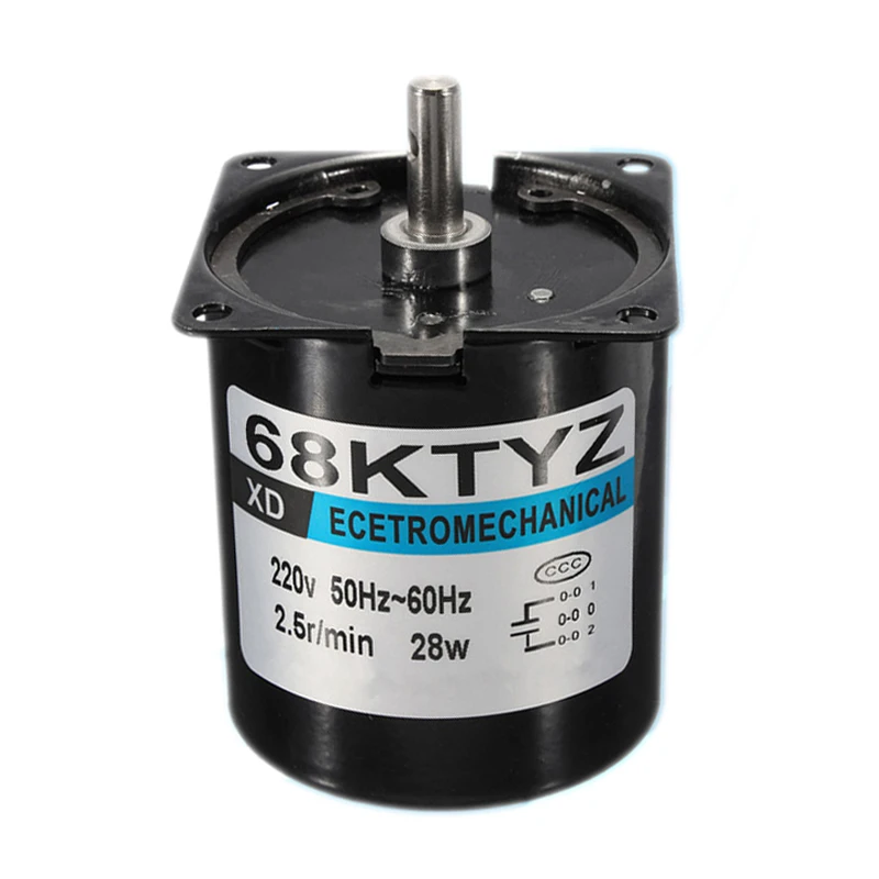 

1Pcs 68Ktyz Mini Gear Motor Ac 220V 28W 2.5R/Min Large Torque Permanent Magnet Synchronous Gear Motor