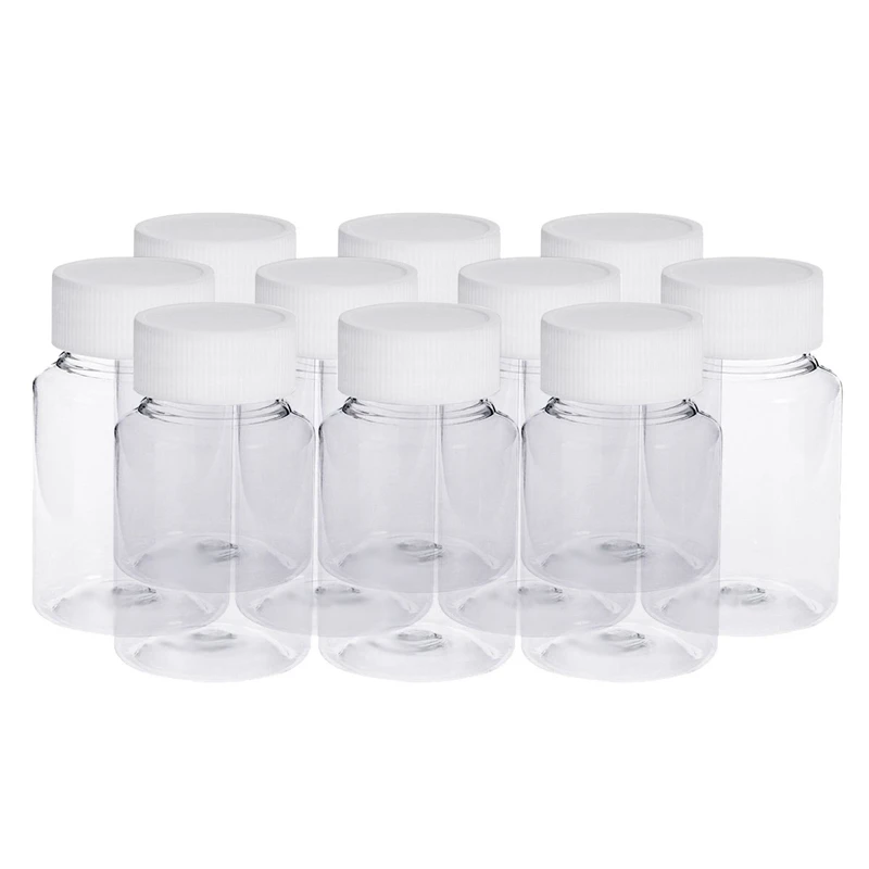 

Pill Bottles 40Pcs 80Ml PET Chemical Tablet Storage Holder Pill Dispenser with White Cap