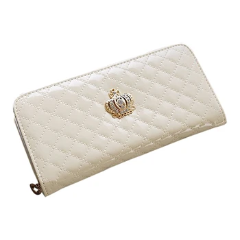 

women quilted long wallet crown purse women Wallets With Coin Bag