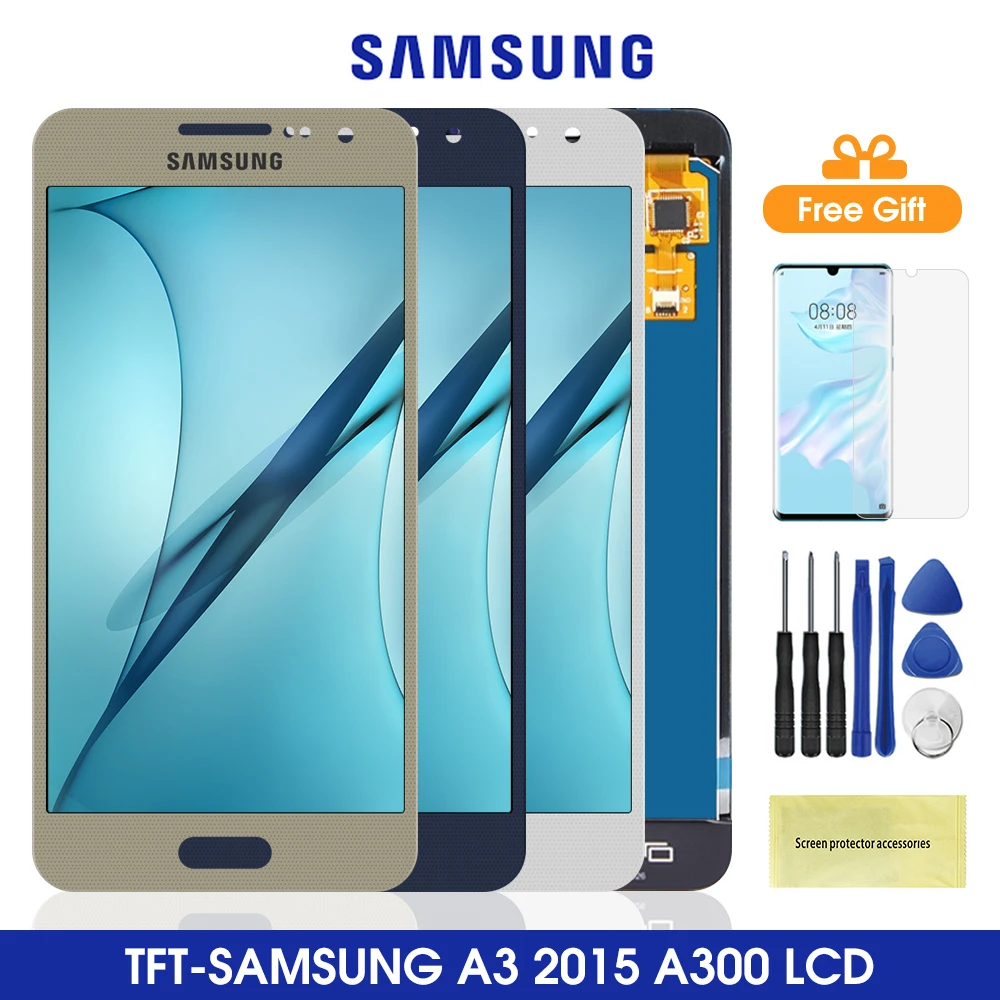 ЖК-дисплей A300 для Samsung Galaxy A3 2015 A300FU A300F A300M с сенсорным экраном в сборе яркость |