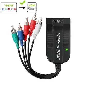 

Component to HDMI Converter 5RCA RGB YPbPr to HDMI Converter Support 1080P Male YPBPR RGB + R/L Audio#50