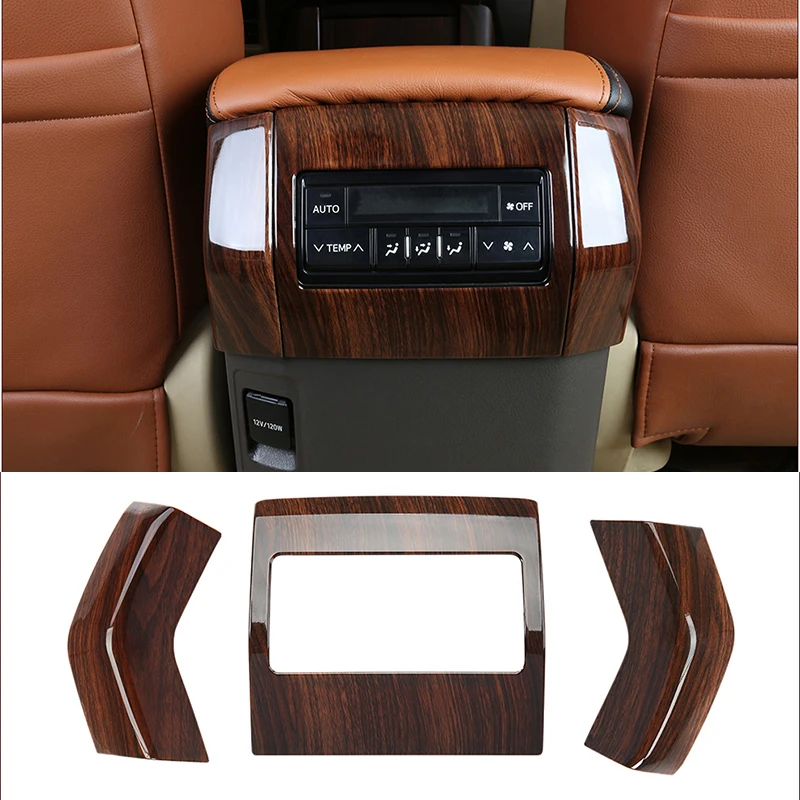 3 шт. для Toyota Land Cruiser PRADO FJ150 2010- ABS персиковое дерево зерна заднего вентиляционного отверстия крышка автомобиля Стайлинг