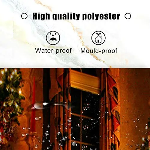 Merry Christmas Happy New Year Xmas Trees Fireplace Brick Theme Fabric Bathroom Decor