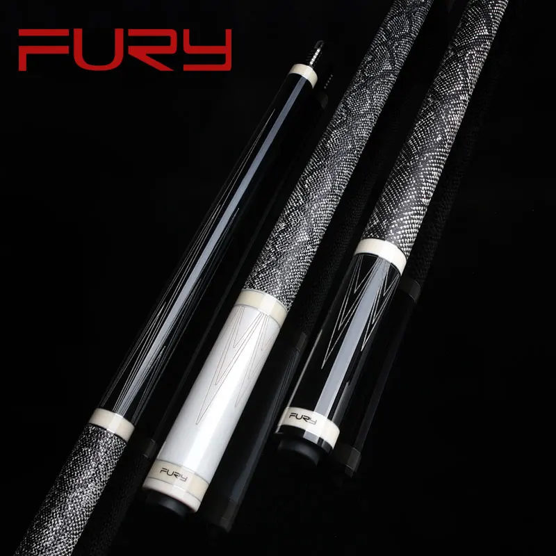 

Fury pool cue stick kit billiard maple shaft snake laser carving skin pattern Leather grip 4.82'length kamui tip super stability