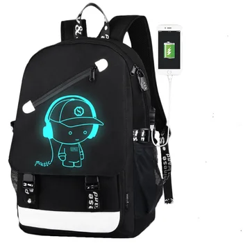 

Back to School Backpack Student Luminous Animation USB Charge Change over Joint High School Bags Teenager anti-theft backpack