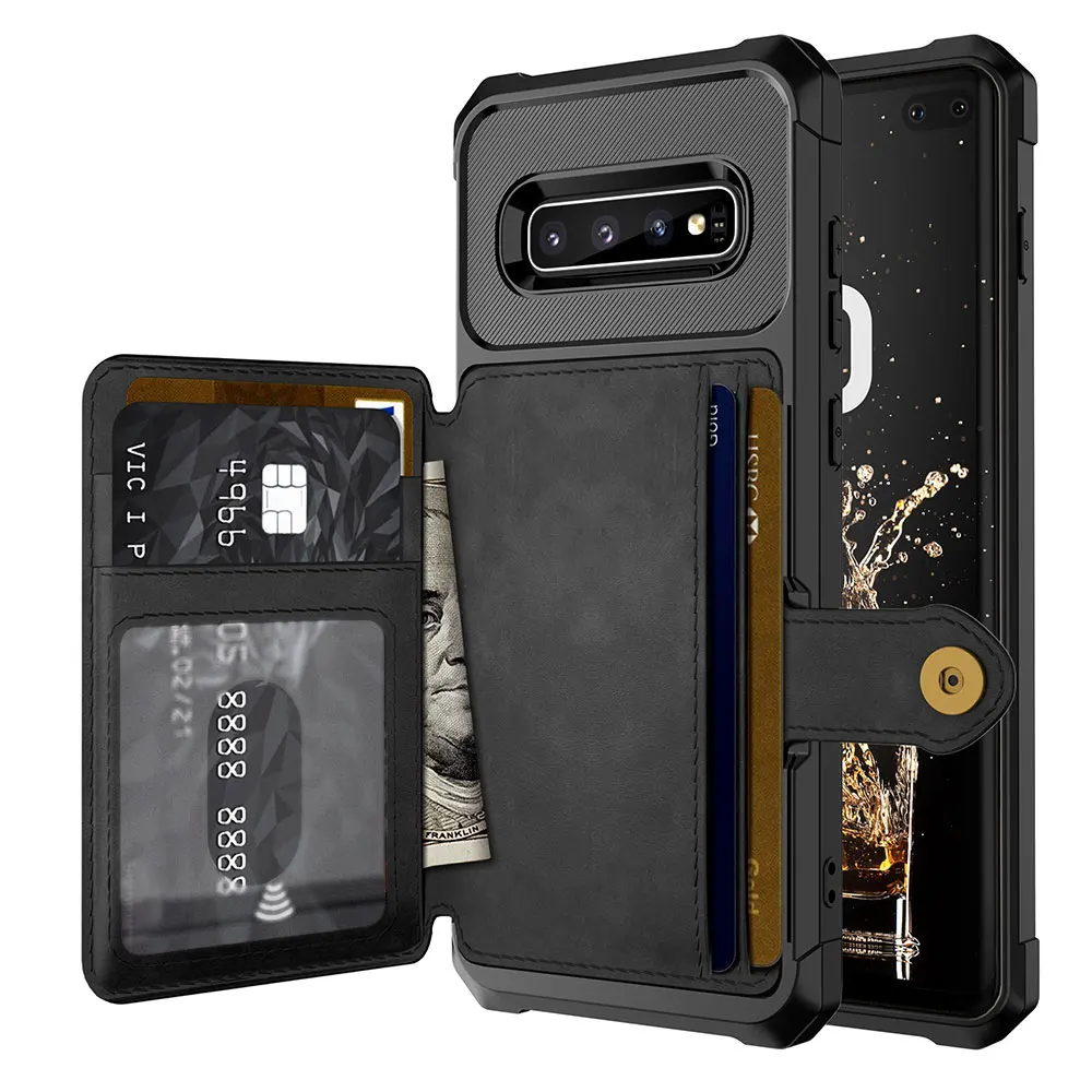 Magnetic Case for Samsung Galaxy S9 S10 Plus S10e Wallet Cover Card Holder Phone For Note 9 Funda | Мобильные телефоны и