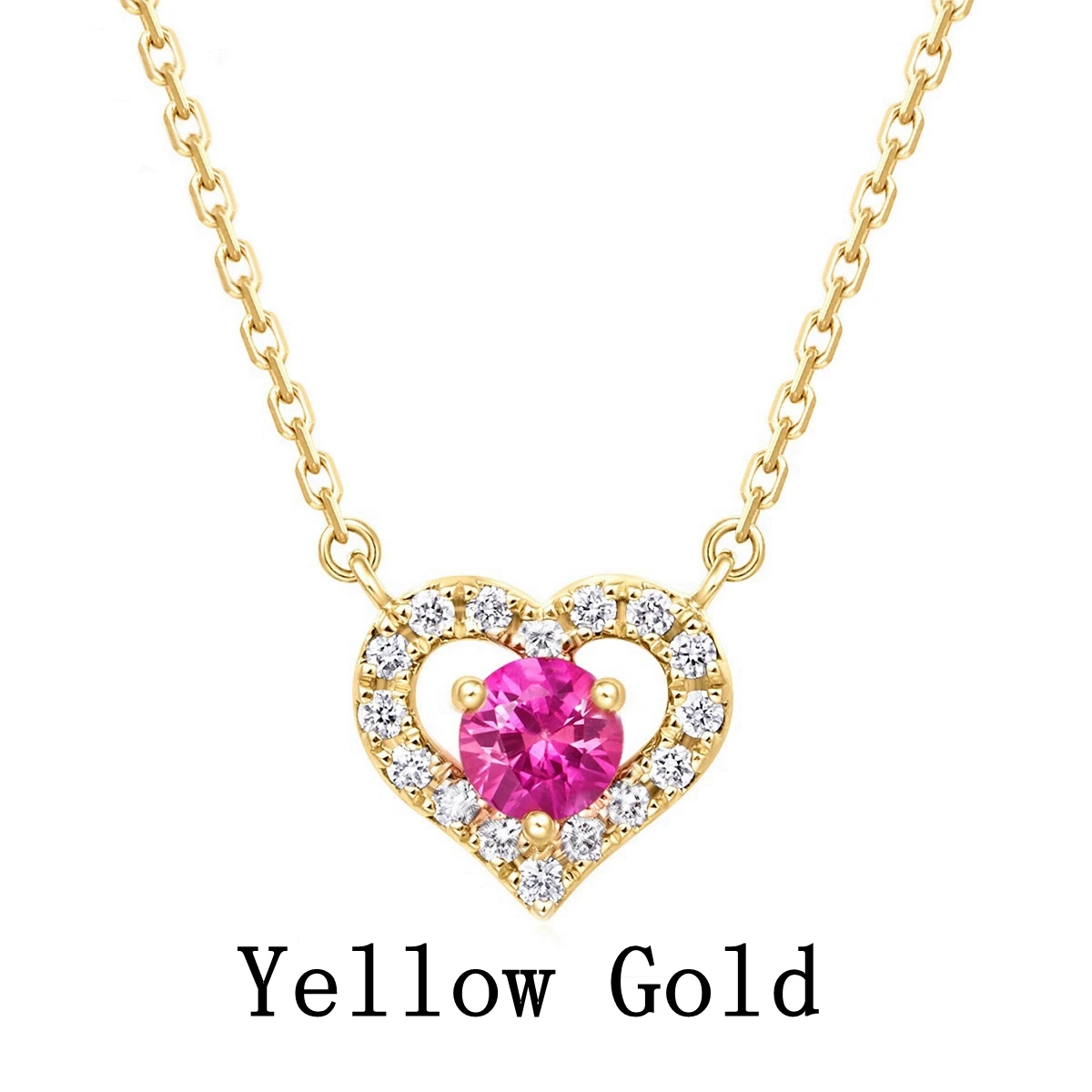 18K Yellow gold HELON, 18 К, желтое золото, 0.19ct, сертифицировано безупречно, натуральный рубин и бриллианты, для помолвки, для женщин, Трендовое, хорошее ювелирное изделие, ожерелья - Цвет камня: 18K Yellow gold