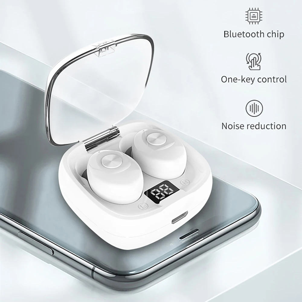 HiFi Wireless Bluetooth Headset Ipx6 Waterproof Sports Headset Mini Stereo Headset In Ear TWS 5 0 LED Display Smartphone Headset
