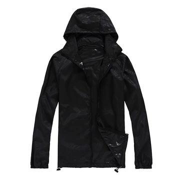 

LOOZYKIT Men Women Quick Dry Running Jackets Waterproof Sun-Protective Outdoor Sports Coats Hooded Male Female Windbreaker