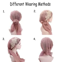 М мизм осень мусульманские яркие шелковые складки бини химиотерапия Рак кепки для женщин элегантные мягкие банданы хиджаб