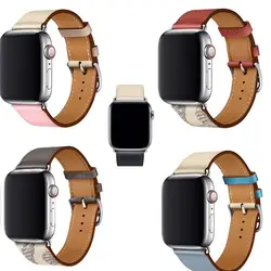 Высокое качество из натуральной кожи петлевой для Apple Watch группа один тур 40 мм 38 серии 4 3 2 1 iwatch 4 ремешок 44 42