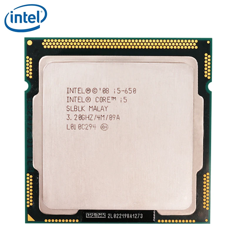 Процессор Intel Core i5-650 i5 650, двухъядерный процессор 4M cache 3,2 GHz, процессор LGA 1156, рабочий процессор для настольных ПК