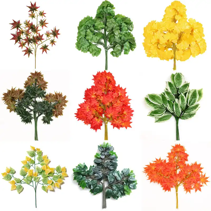 Model Red Maple Leaf Fig Branch Leaf Garden Craft Decoration Fake