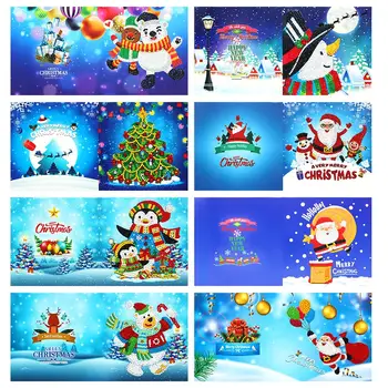 

8pcs Christmas Theme DIY Special Shaped Diamond Painting Handmade Cards Kids Gifts Xmas Party Home Decoration Diamond Painting