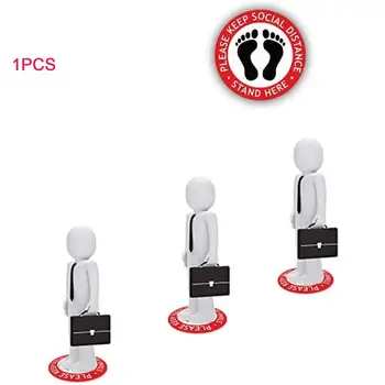 

Please Keep Social Distance 7-Inch Round Pressure-Sensitive Adhesive Pressure-Sensitive Vinyl Walking Signs