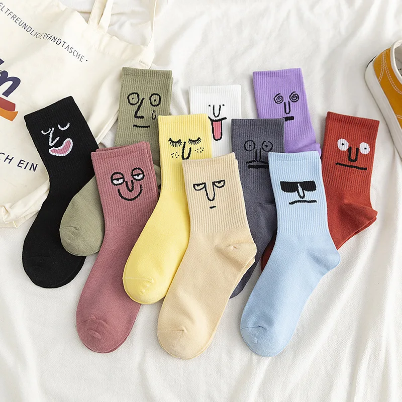 

Korea Funky Harajuku Trend Women Colorful Funny Socks girl kawaii socks Unisex Surprise Mid Women Socks