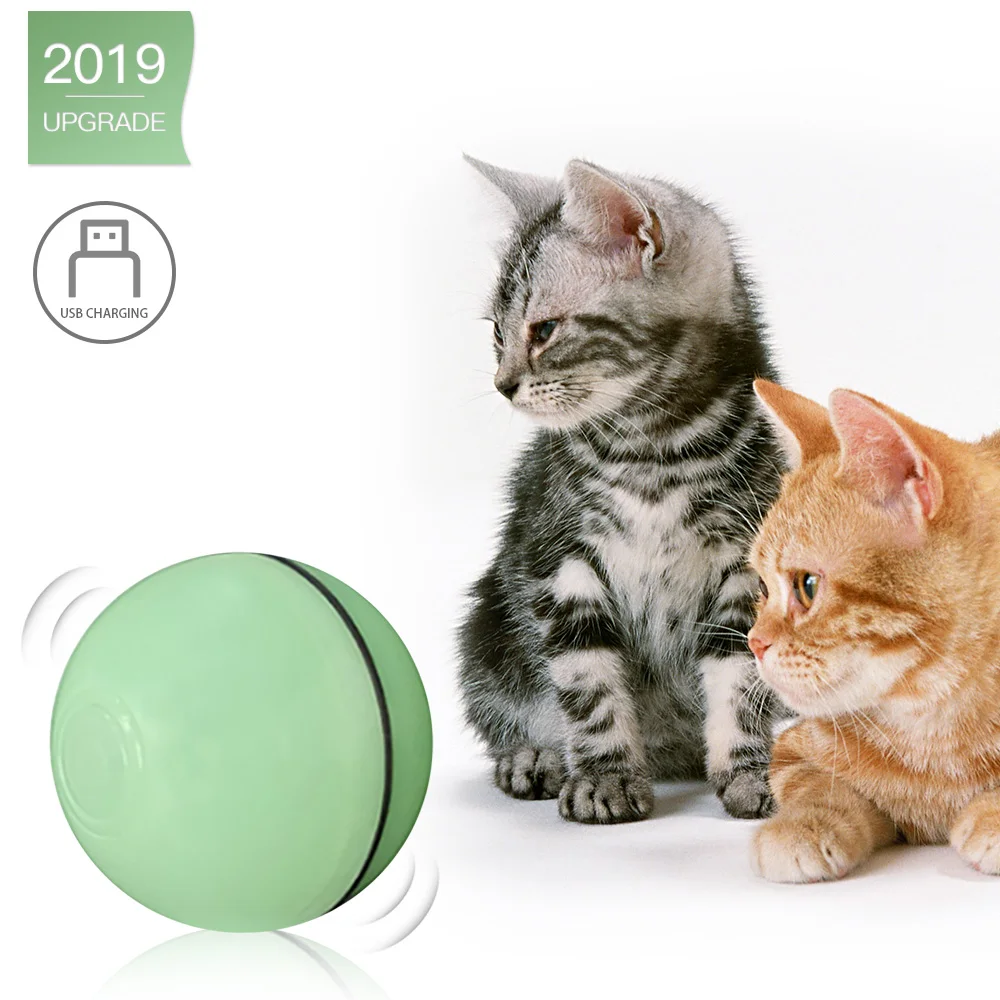 Электрическая интерактивная игрушка для кошек мяч USB бегущий шарик домашних