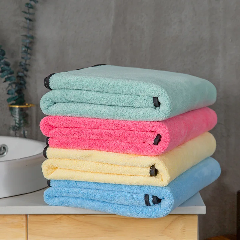 

Bath Towel Women's Water-Absorbing Household Beauty Salon Towel for Two-Piece Set Couples Quick-Dry Soft Simple Solid Color Not