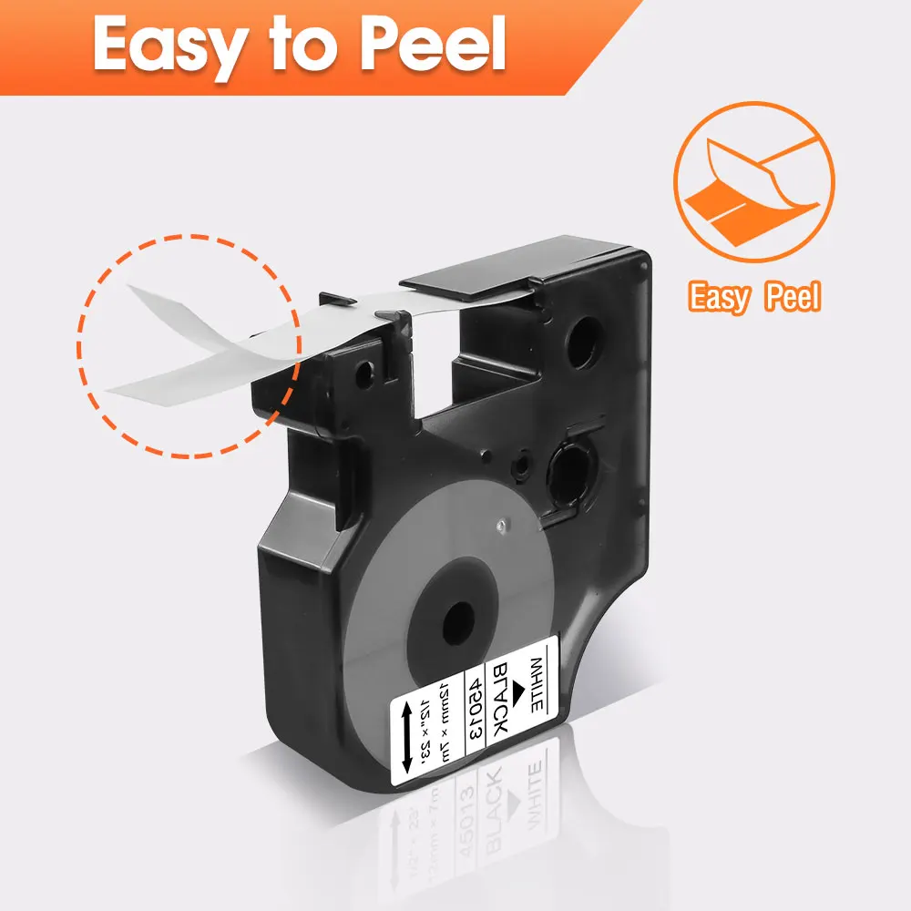 Ecowell-Dymo D1 24mm x 7m 라벨 테이프 53713, 흰색 바탕에 검은 색 Dymo 라벨 메이커 500TS,400 PnP 무선 용 라벨 테이프 교체