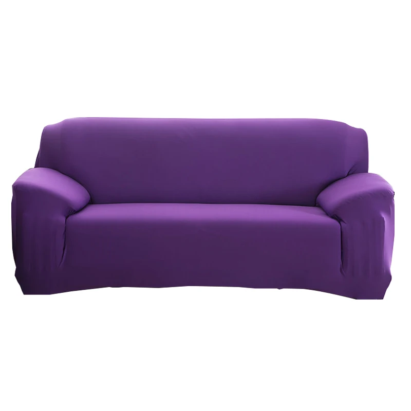 Purple Сплошной цвет диван-крышка большая эластичность стрейч диван-крышка Loveseat диван угловой диван полотенце мебель крышка 1/2/3/4 местный - Цвет: Purple