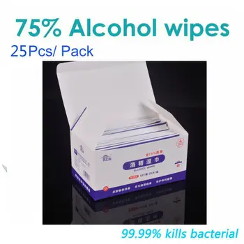 

25 pcs / box 75% Alcohol Swabs Wipes Hand Towel Antiseptic Cleaner Disposable alcohol disinfection wipes