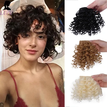 

Afro Kinky Curly Bang For Black White Woman Fake Fringe Clips In Bangs Wig Hair Natural Synthetic Hair accessories