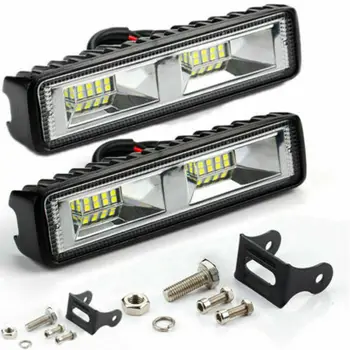 

2019 2pcs 48W Car Driving Fog Lamp 16LED Bulbs Spot Beam Bar Off Road Work Light CSL88