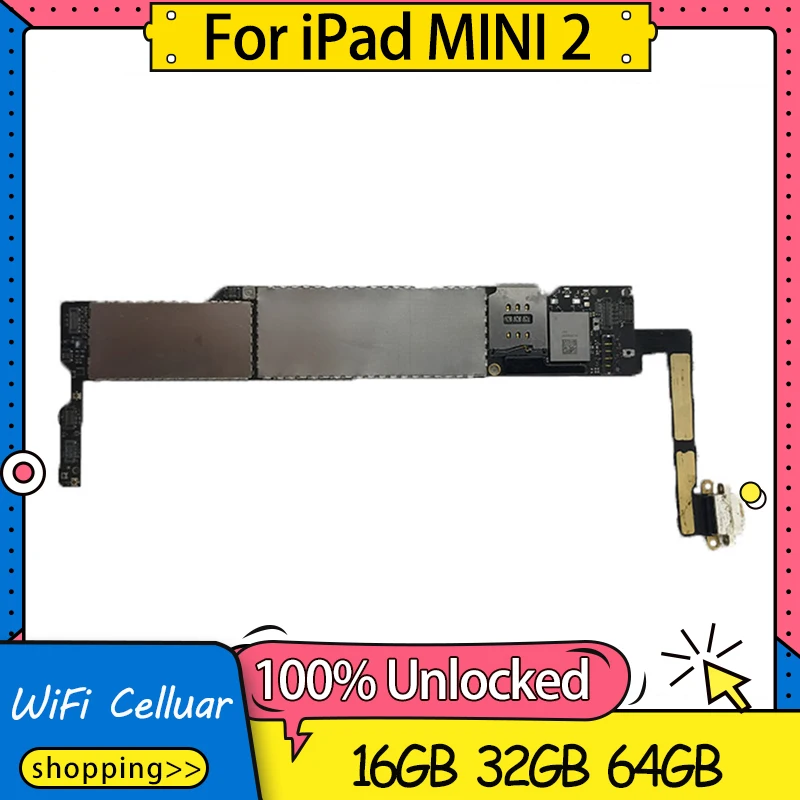 100% разблокирована для iPad Mini 2 материнская плата 16 ГБ 32 64 Гб Логическая с системой
