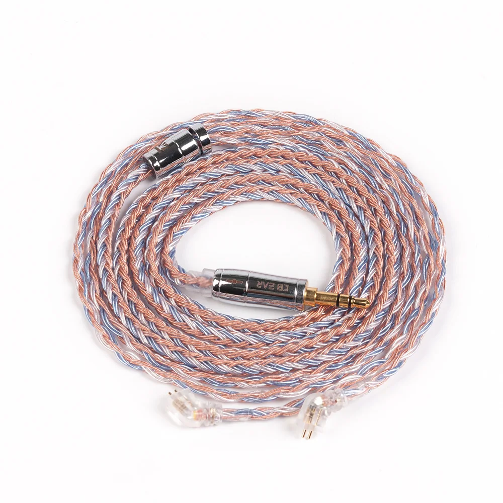 KBEAR 16 core посеребренный кабель с 2,5/3,5/4,4 кабель для наушников для KB06 C10 плотным верхним ворсом KZ ZS10 PRO ZSX BLON BL03 CCA C12 QDC TFZ - Цвет: TFZ 3.5mm
