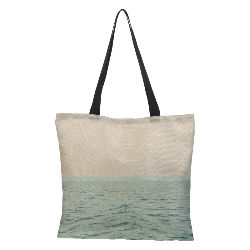 Краудейл, двухсторонняя Сумочка с рисунком морской звезды, женская большая сумка для покупок, модная женская льняная сумка на плечо, 43 см* 43 см