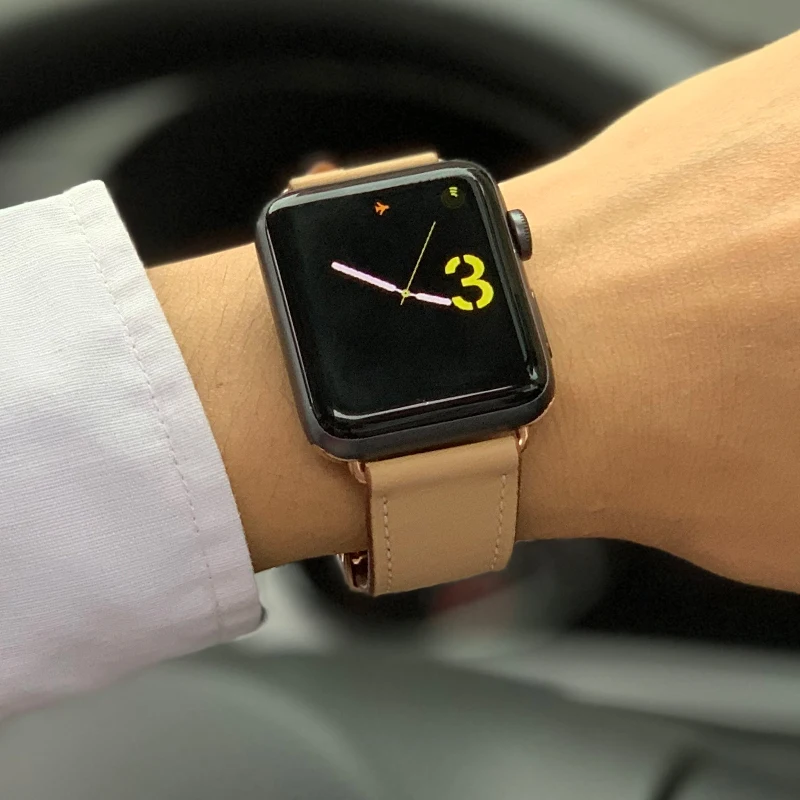 Горячая продажа браслет для Apple Watch band кожаный ремешок 42 мм 38 мм 40 мм 44 мм аксессуары для часов браслет для Apple watch 4 3 2 1