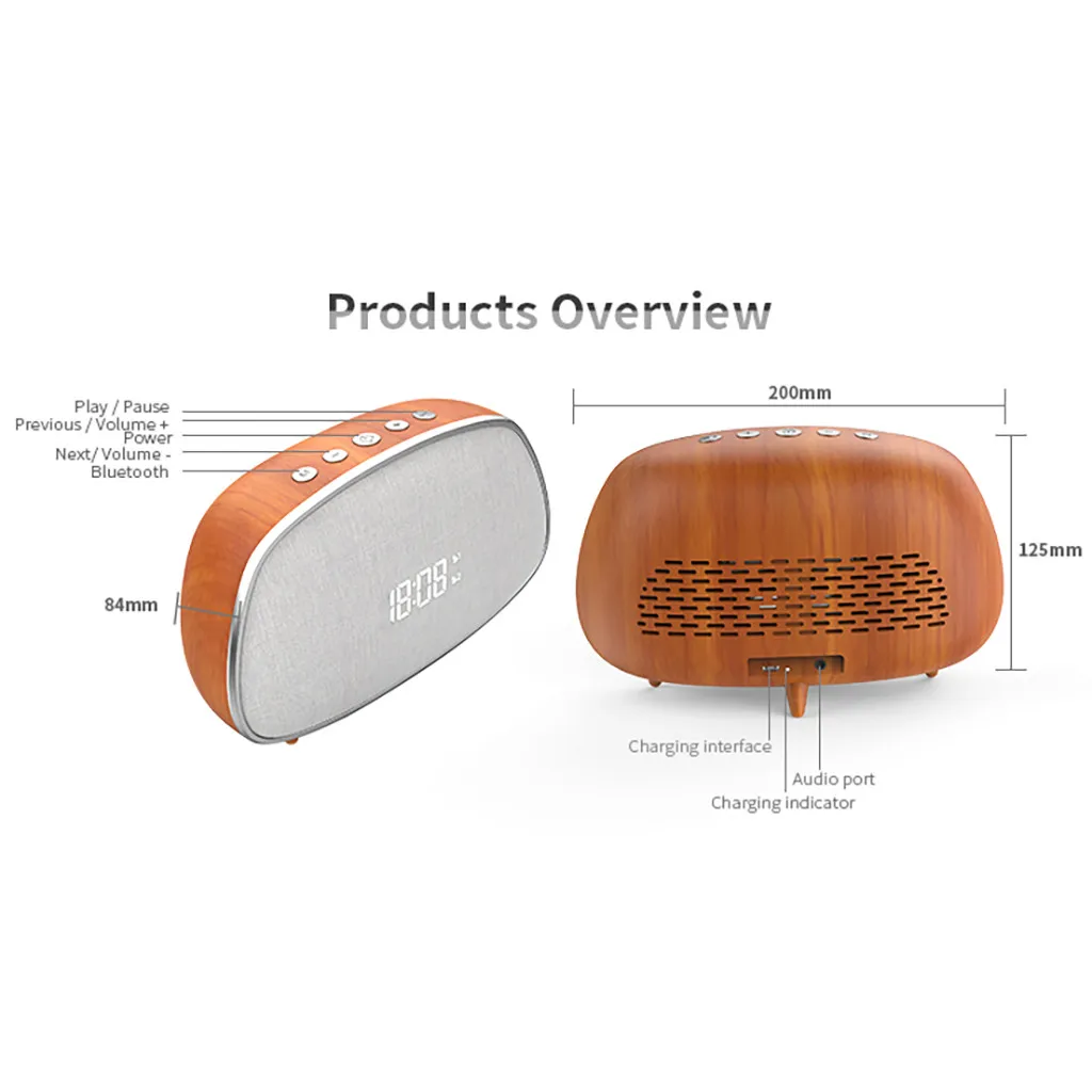 Wless Bluetooth динамик ретро дерево Bluetooth динамик FM радио Будильник одно касание Hands Free вызов