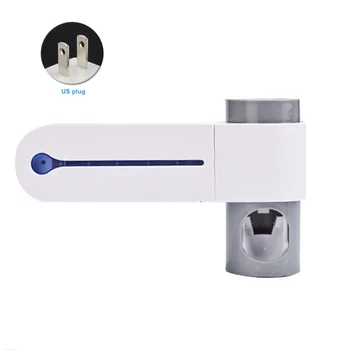 

UV Sterilizer Home Automatic Toothbrush Holder Plug In Self Adhesive Toothpaste Dispenser Practical Multifunction Detachable