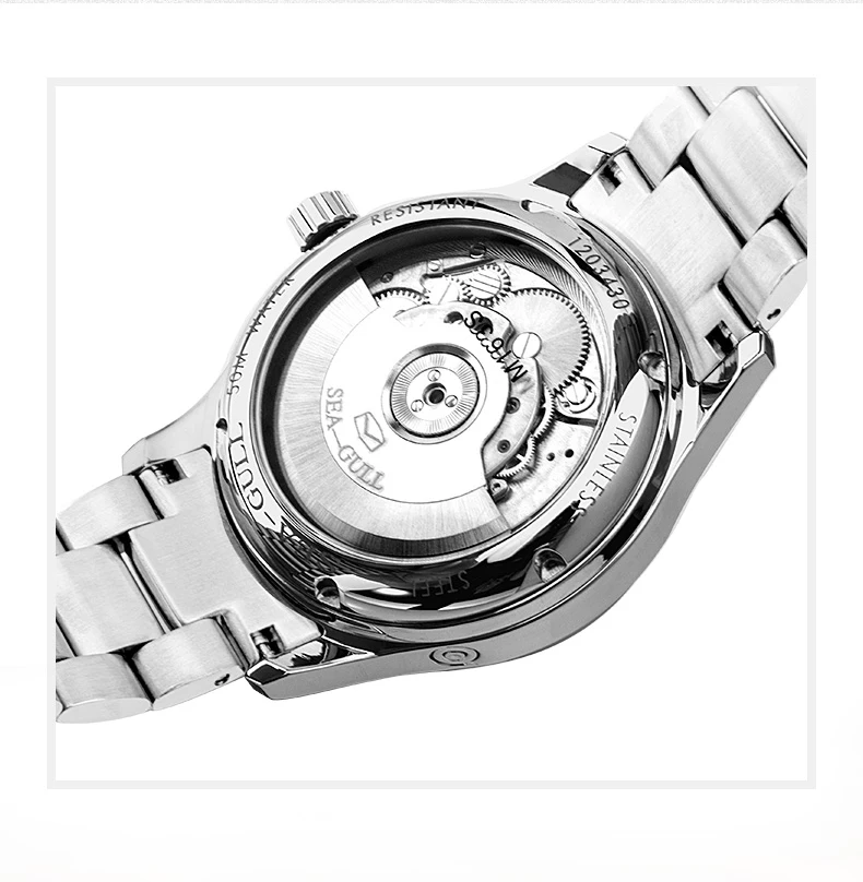 Seagull бизнес часы мужские механические наручные часы 50 м водонепроницаемый ремешок из нержавеющей стали застежка календарь Мужские часы M162S