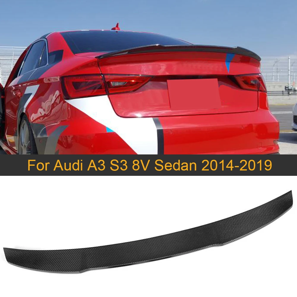 Карбоновый автомобильный спойлер на задний багажник крыло для Audi A3 S3 8V Sedan 2014 2019