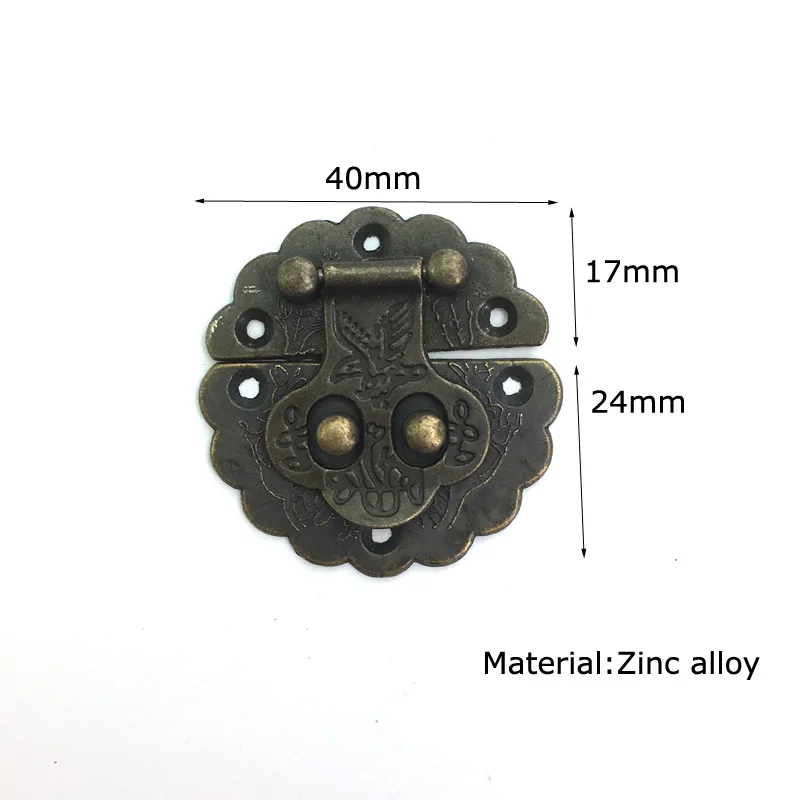 1x Antique Bronze Wooden Case hasp Vintage Decorative Jewelry Gift Box Suitcase Hasp Latch Hook Furniture Clasp Lock - Цвет: J
