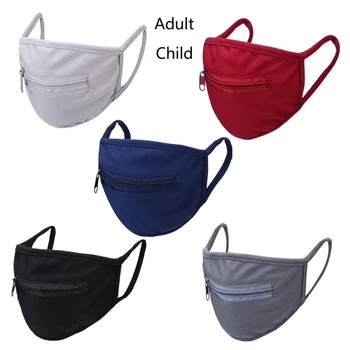 

5 Colors Cool Zipper Design Face Mask Cotton Face Mask Motorcycle Biker Half Mask Washable Reusable Mask Unisex Adult