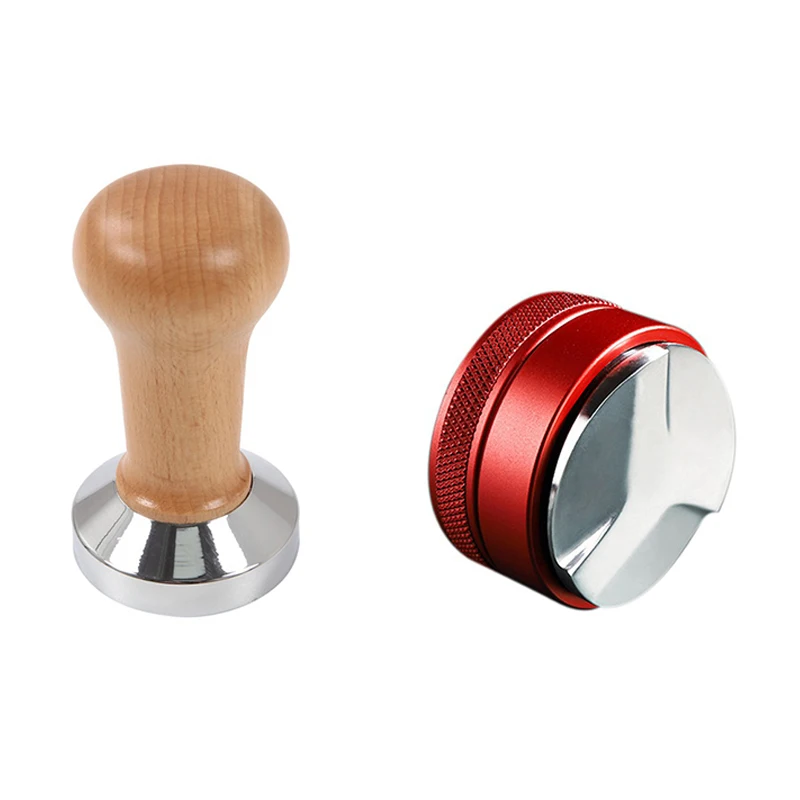 

2Pcs 51mm Espresso Coffee Tamper Adjustable Coffee Tamper for Barista Flat and Three Angled Slope Base