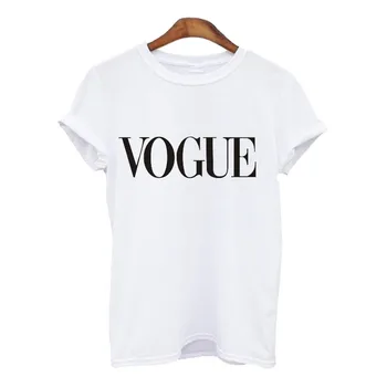 

VOGUE Letter print T-shirt Women Harajuku Summer T Shirt Women Casual Female T-shirts Short Sleeve Tops