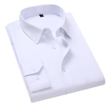 2023 New Plus Size 5xl 6XL 7XL Camisa Cmen's Slim Solid Color Long-sleeved Shirt Business Casual White Shirt Men's Brand Classic 