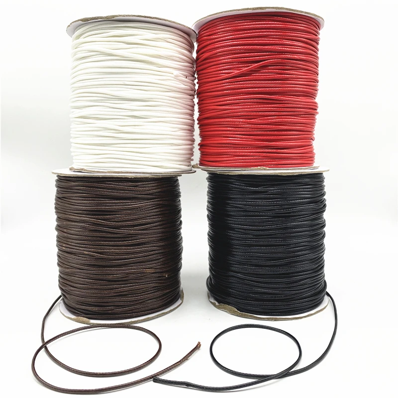 Description Picture 2 of item0.5mm/0.8mm/1mm/1.5mm/2mm Waxed Cotton Cord Rope Waxed Thread Cord String Strap Necklace Rope For Jewelry Making