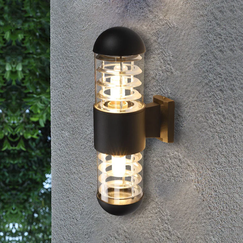 Up and Down Lighting Aluminum E27 Wall Light Outdoor Porch Light Black/Gray Waterproof Garden Wall Lamp 6