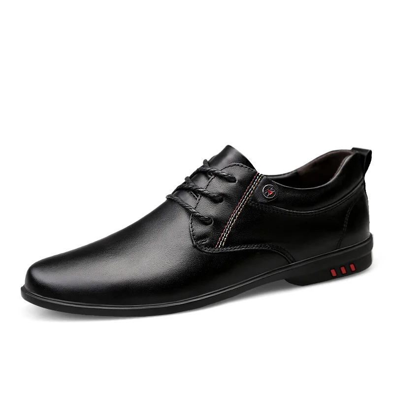 Черный Men Casual Shoes EUDILOVE Men Leather Shoes Brand Flat Shoes Men Fashion Male Shoes Summer Footwear Comfortable%9816 - Цвет: Черный