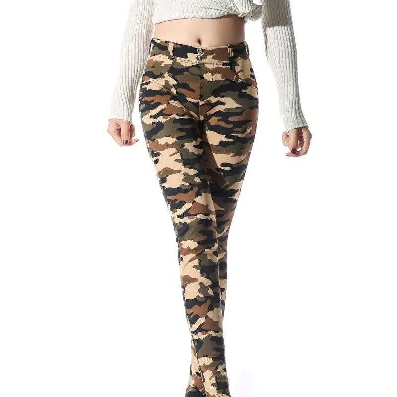 Kaufen Sexy Leggings Frauen Camouflage Gedruckt Klassische mode Hosen Weibliche Armee Grün Stretch Dünne Hohe Taille Workout Jeggings