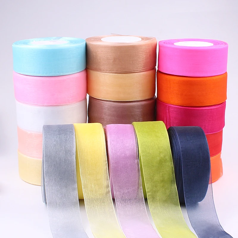 Organza Ribbon Roll - Vibrant Colors for Gift Wrapping and Decorations, 45 Meters