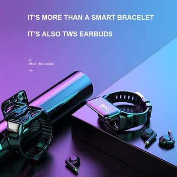 

Bluetooth headset Smart bracelet 2-in-1 Heart rate monitor fitness tracker Waterproof Smartwatch IOS Android Fitness band